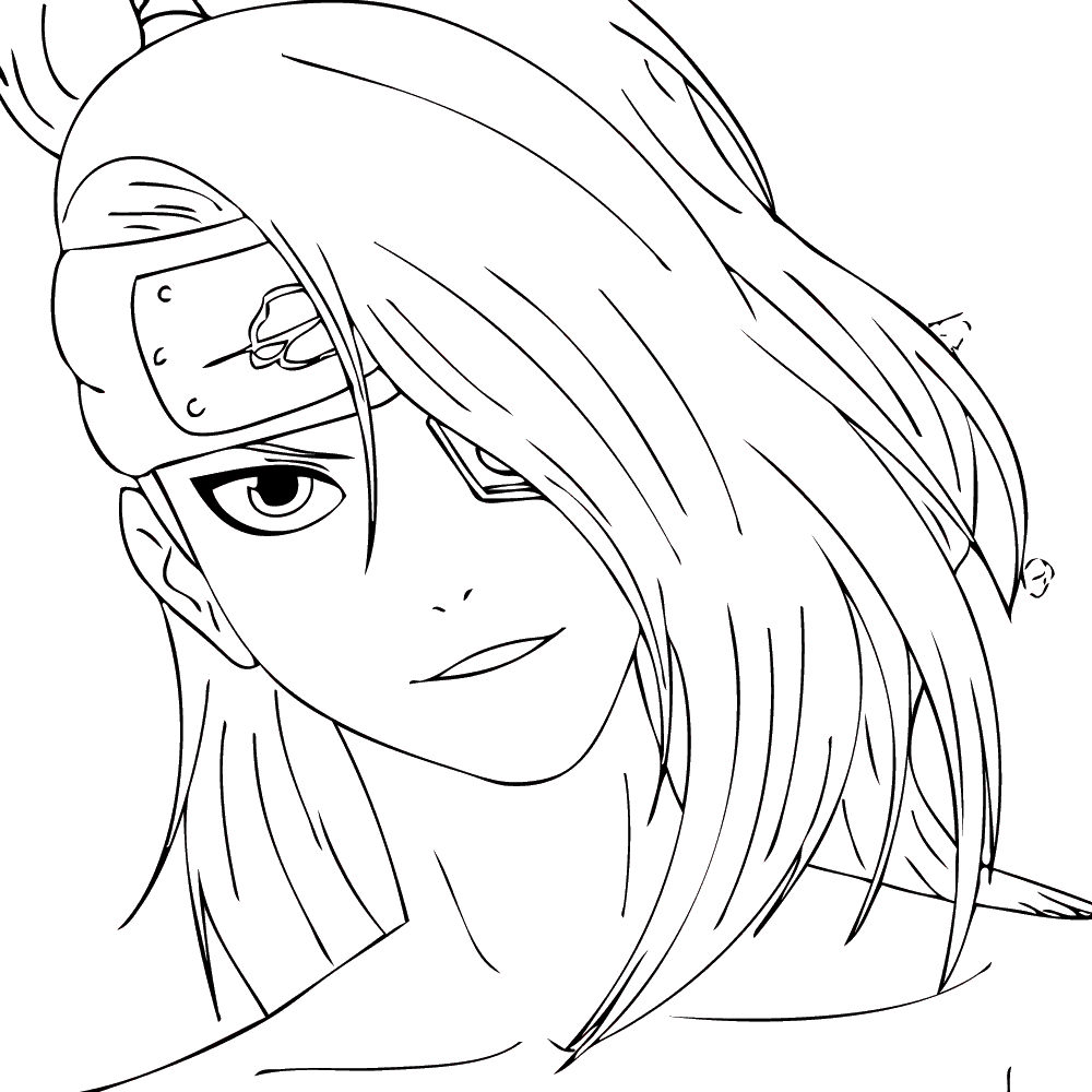 Coloriage de De¯dara sur Jeux de naruto imprimer De¯dara