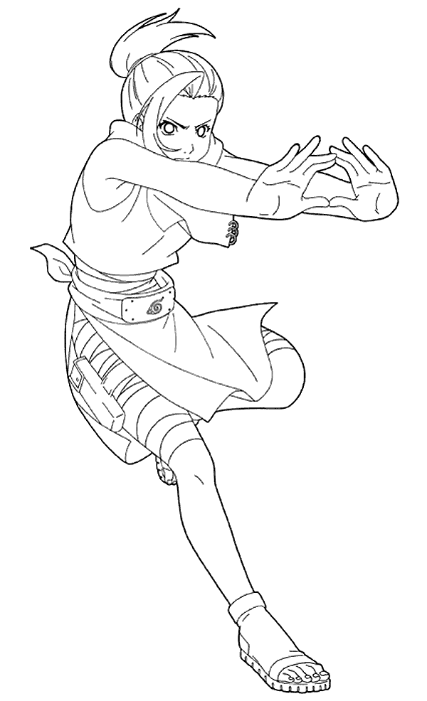 Coloriage d'Ino Yamanaka sur Jeux-de-naruto.com